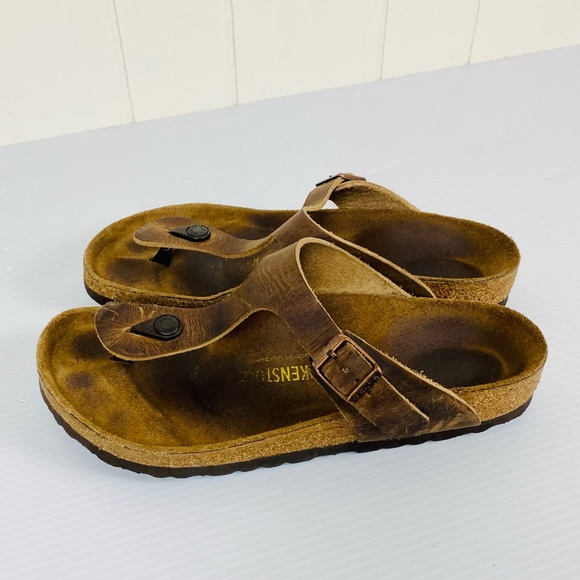 Birkenstock Gizeh Habana Oiled Leather Brown EU 40 or US 9.5 - Picture 7 of 11